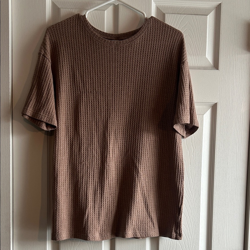 Women’s Brown Textured T-Shirt